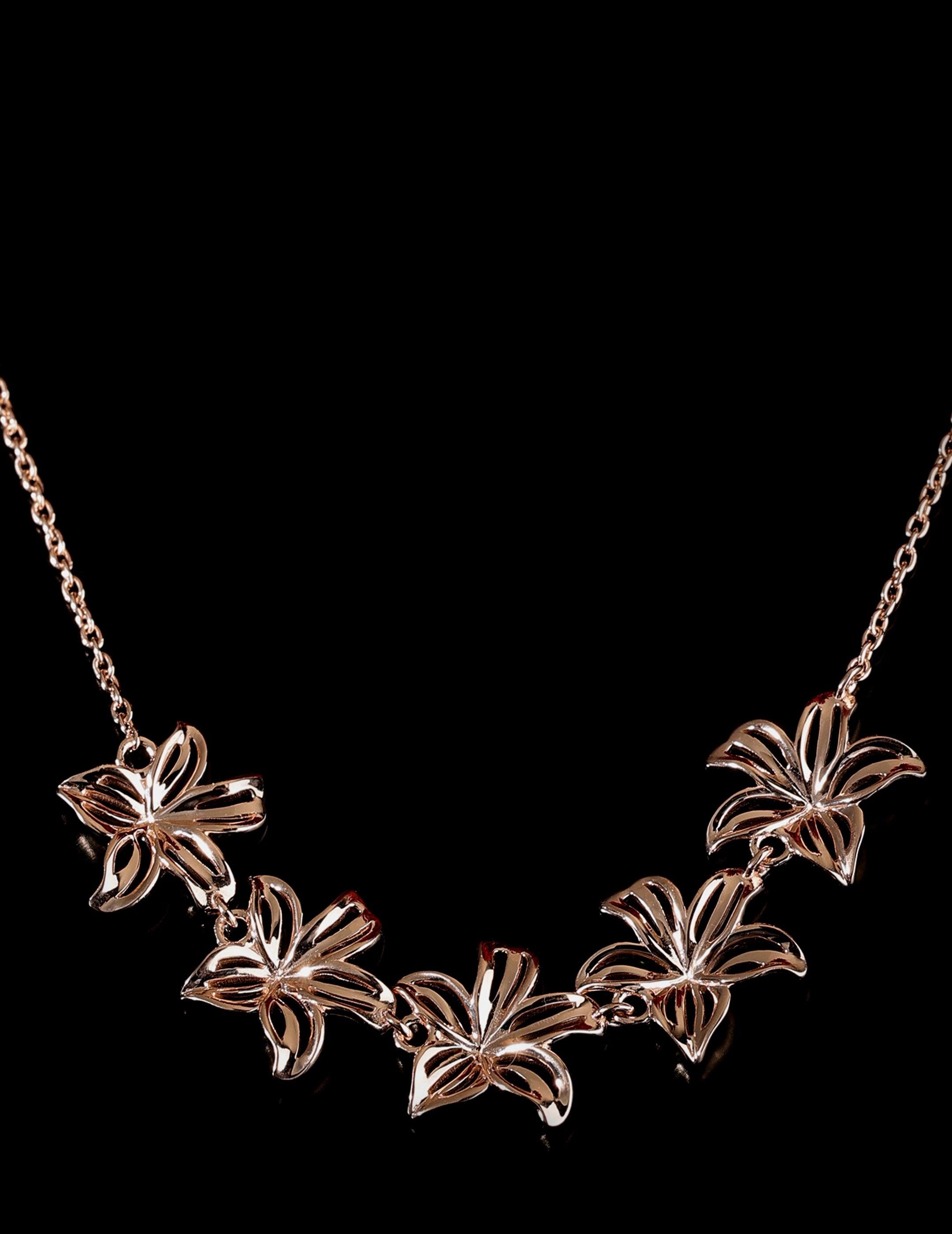 Floral Cascade Silver Necklace - Diavo Jewels