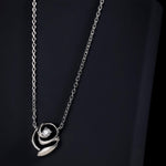 Rosy Radiant Rhodium Plated Silver Necklace - Diavo Jewels