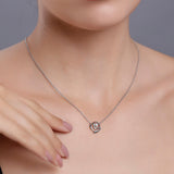 Rosy Radiant Rhodium Plated Silver Necklace - Diavo Jewels