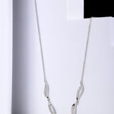 Graceful Curve Ensemble Silver Necklace - Diavo Jewels