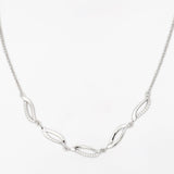 Graceful Curve Ensemble Silver Necklace - Diavo Jewels