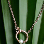 Circle of Charm Pearl Silver Necklace - Diavo Jewels