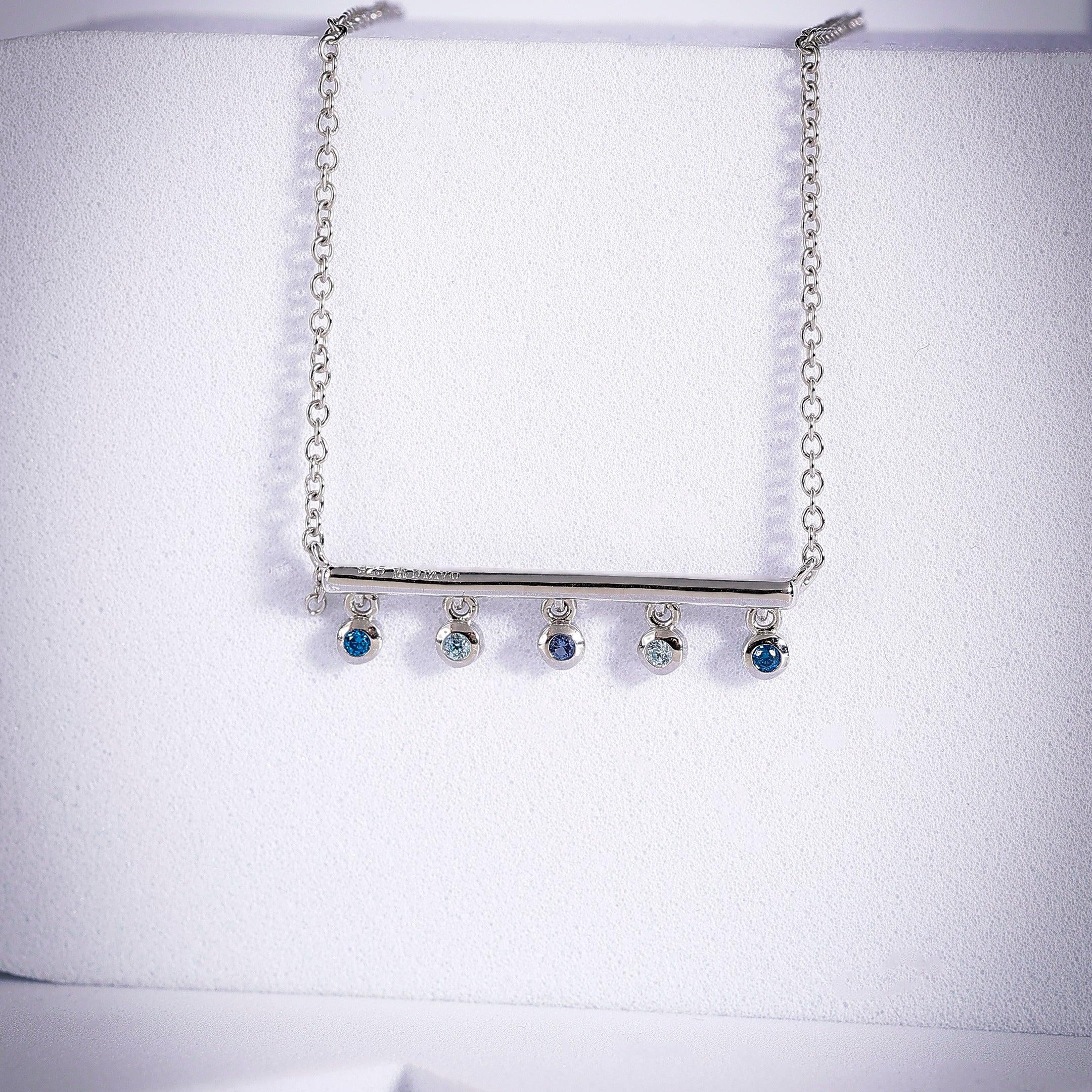 Sapphire Streamline Silver Necklace - Diavo Jewels