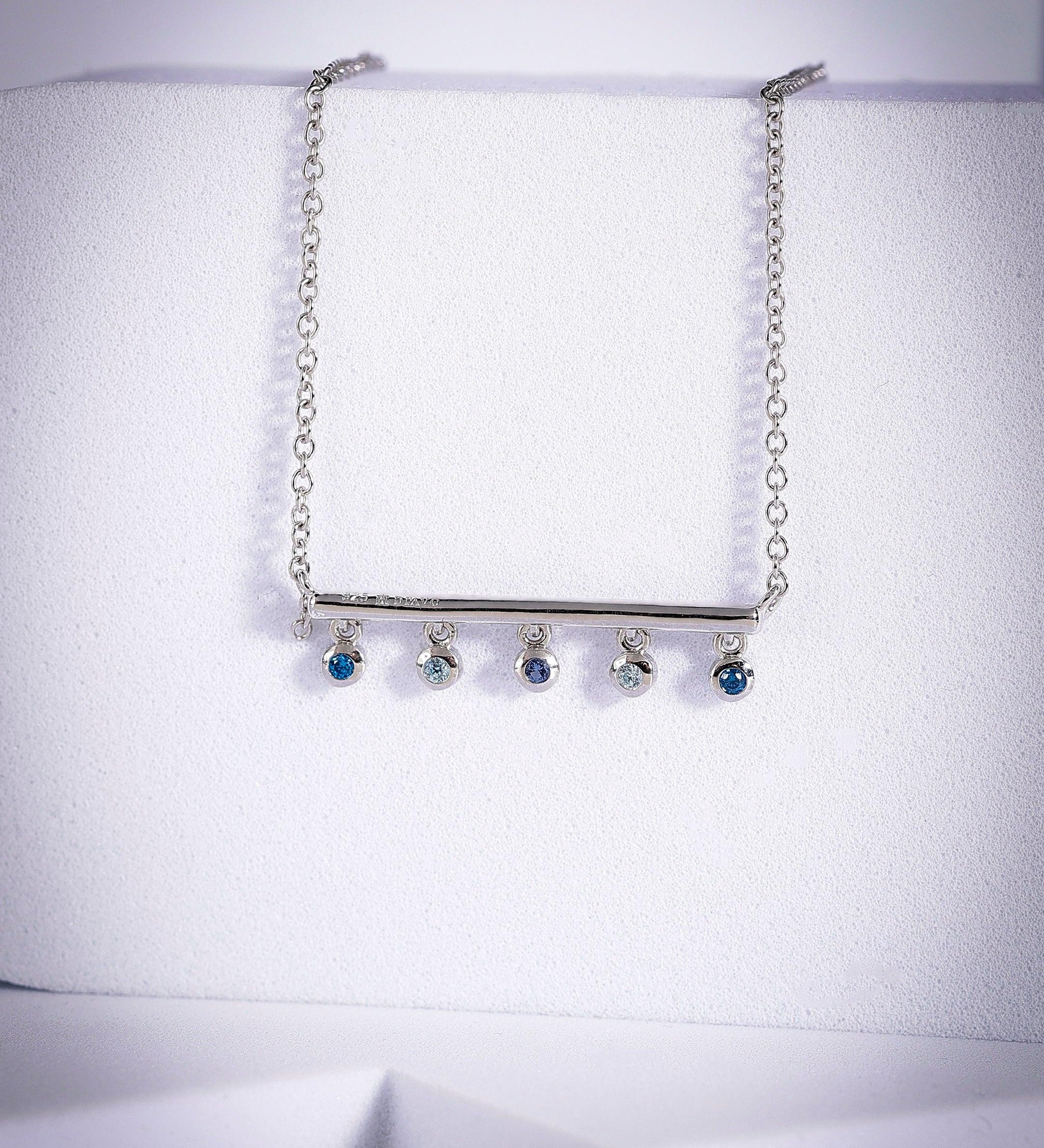 Sapphire Streamline Silver Necklace - Diavo Jewels