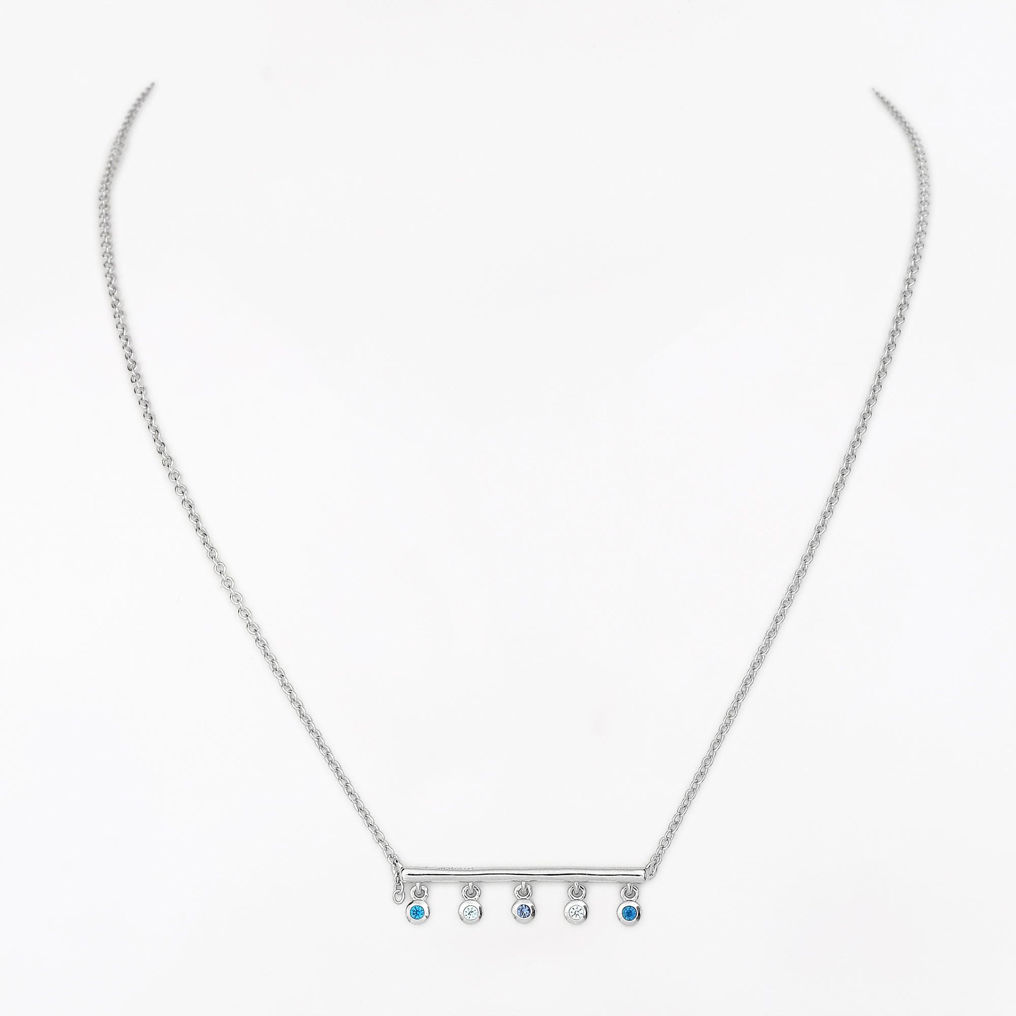 Sapphire Streamline Silver Necklace - Diavo Jewels