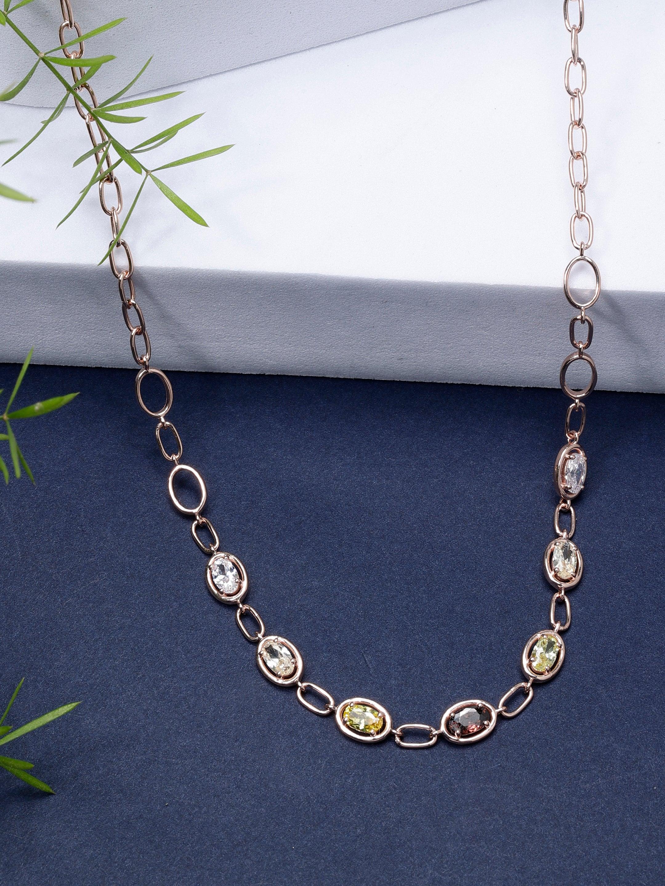 Colorful Chain of Dreams Silver Necklace - Diavo Jewels