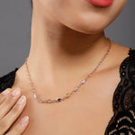 Colorful Chain of Dreams Silver Necklace - Diavo Jewels