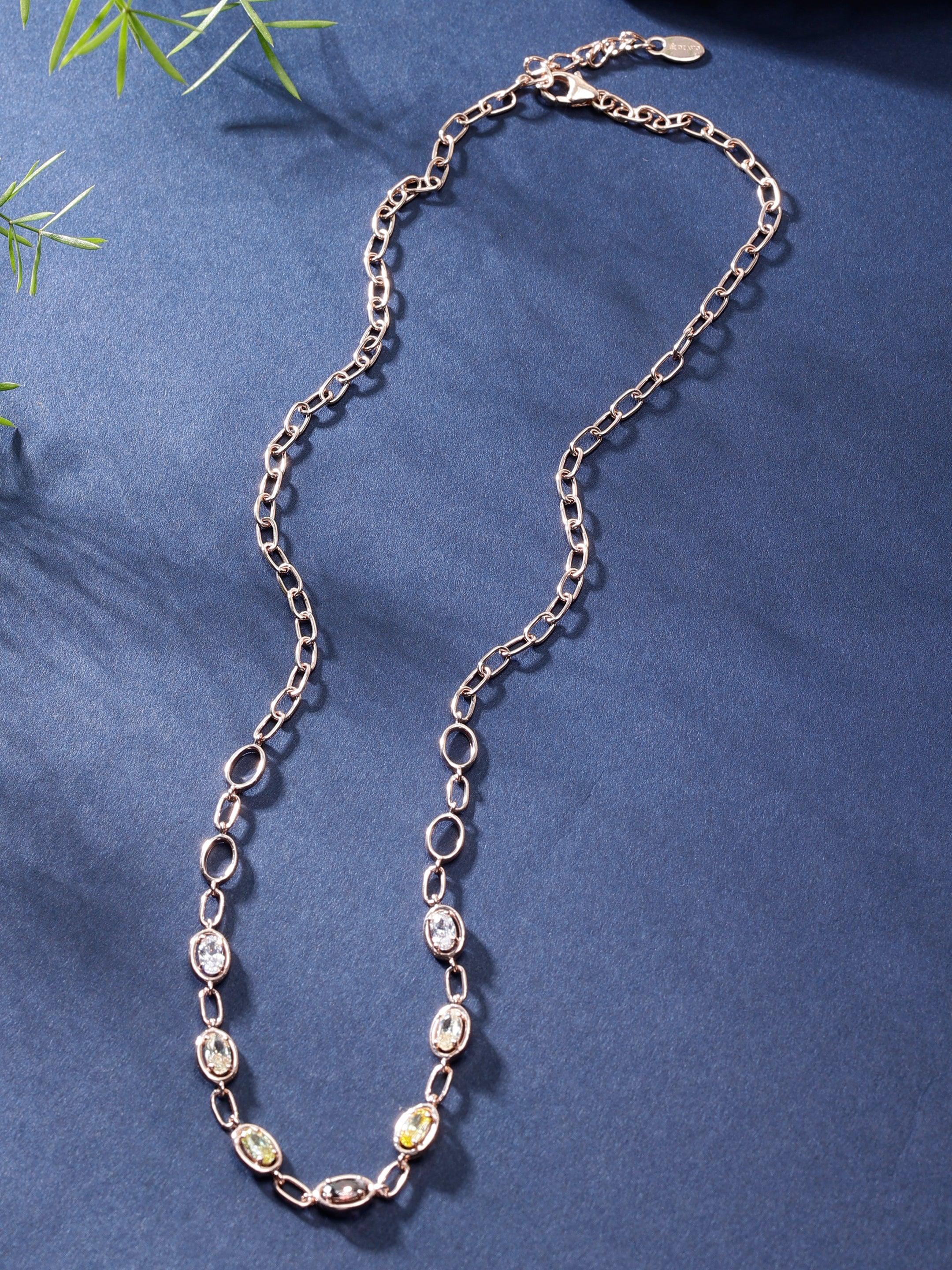 Colorful Chain of Dreams Silver Necklace - Diavo Jewels