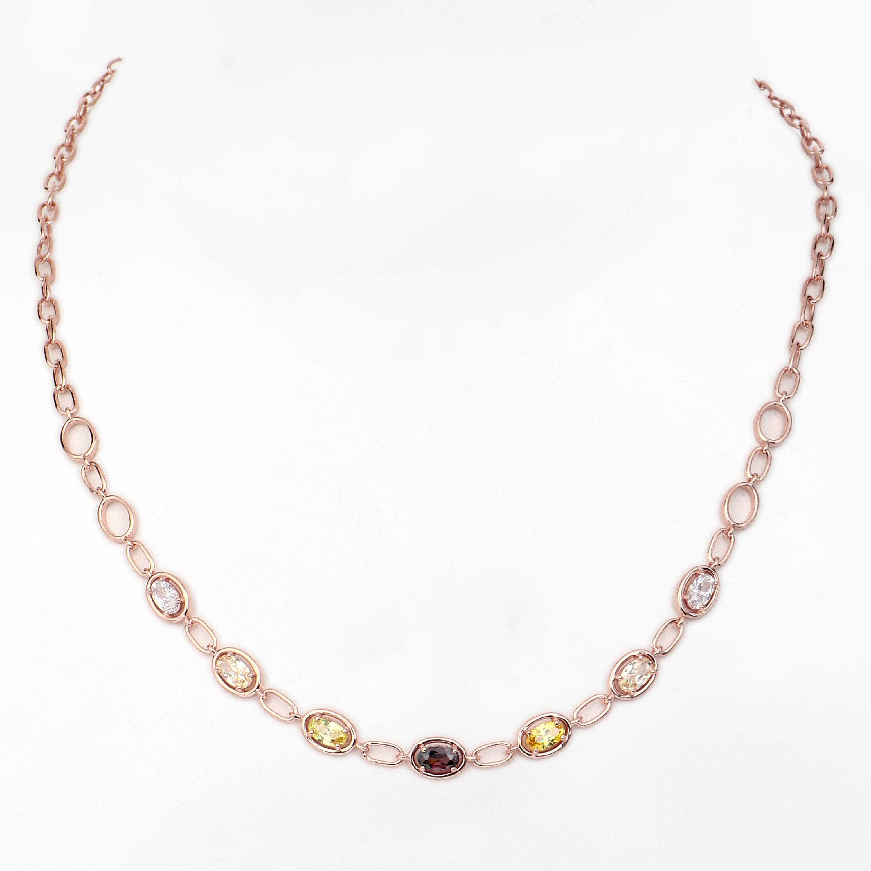 Colorful Chain of Dreams Silver Necklace - Diavo Jewels
