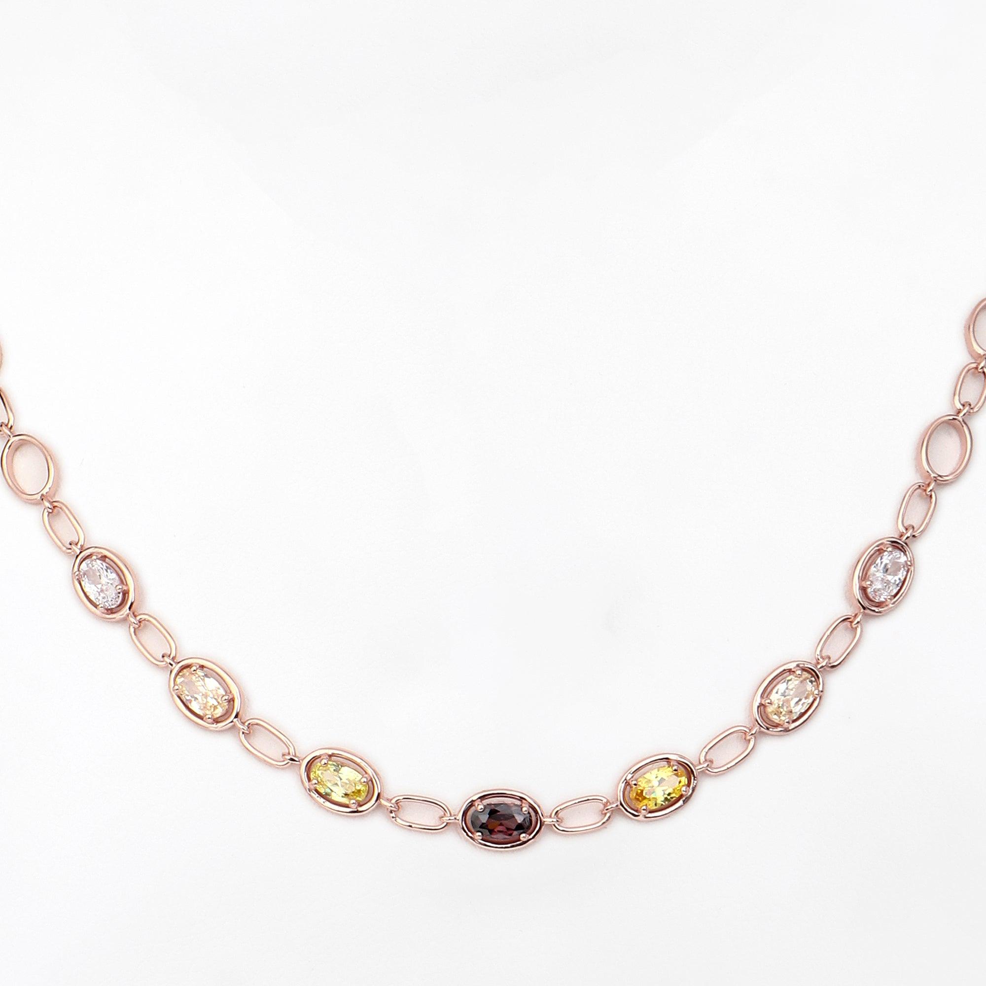 Colorful Chain of Dreams Silver Necklace - Diavo Jewels