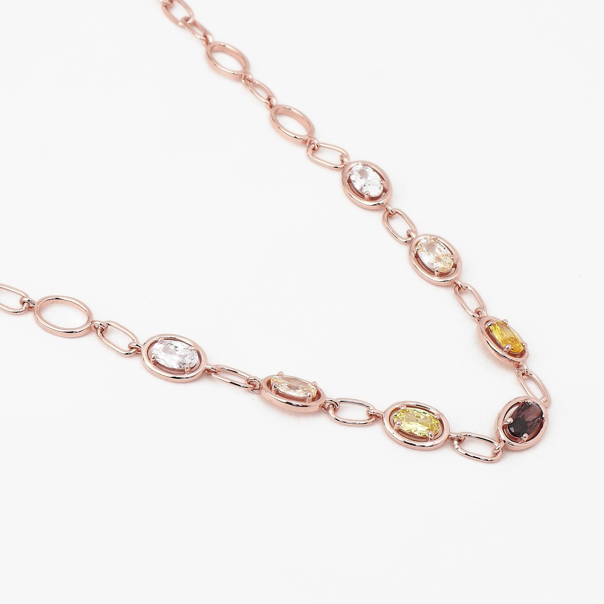 Colorful Chain of Dreams Silver Necklace - Diavo Jewels