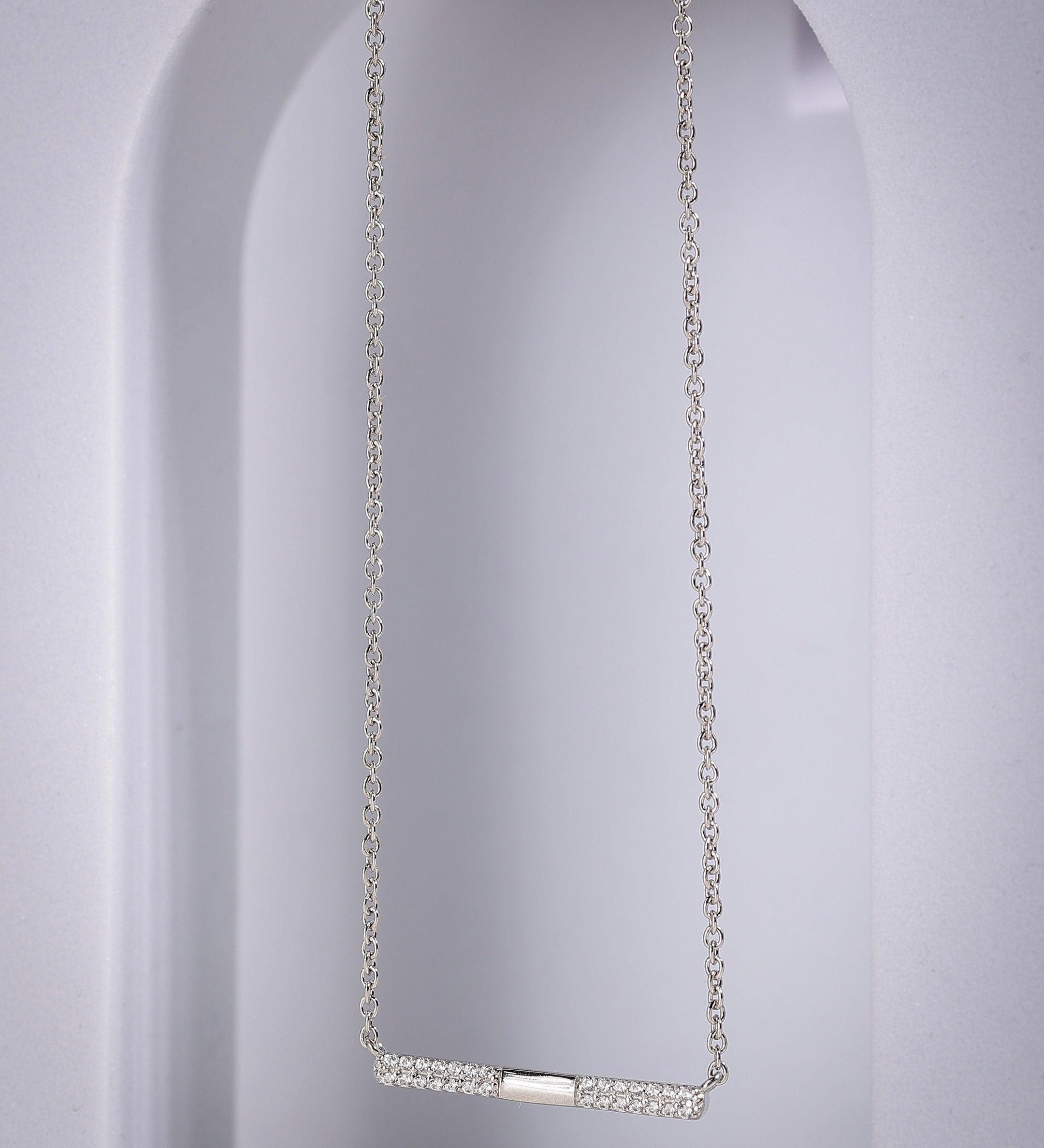 Flare Centerpiece Silver Necklace - Diavo Jewels