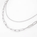 Cable Link Dual-Strand Silver Necklace - Diavo Jewels