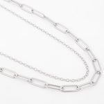 Cable Link Dual-Strand Silver Necklace - Diavo Jewels