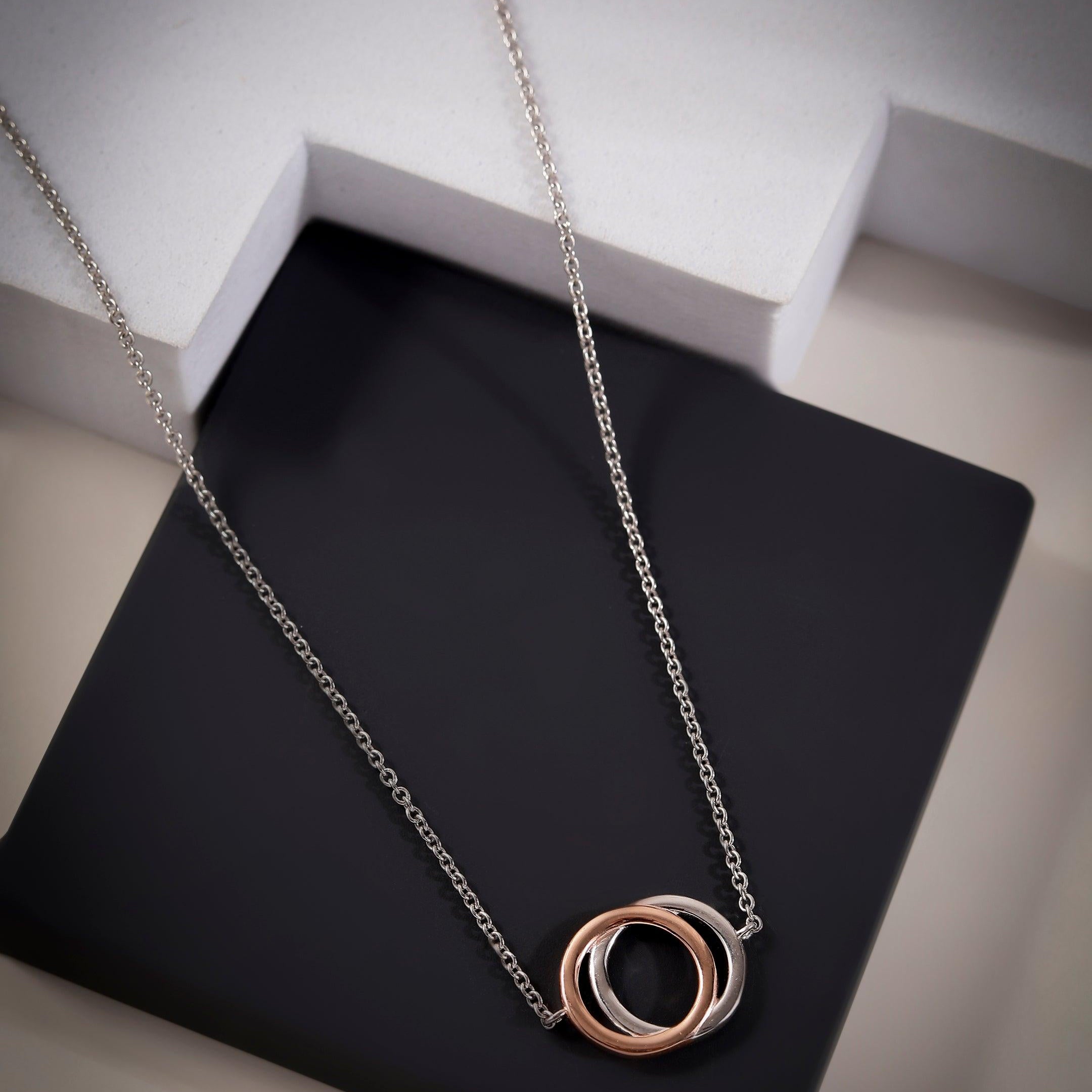 Dual Hoop Fusion Silver Necklace - Diavo Jewels