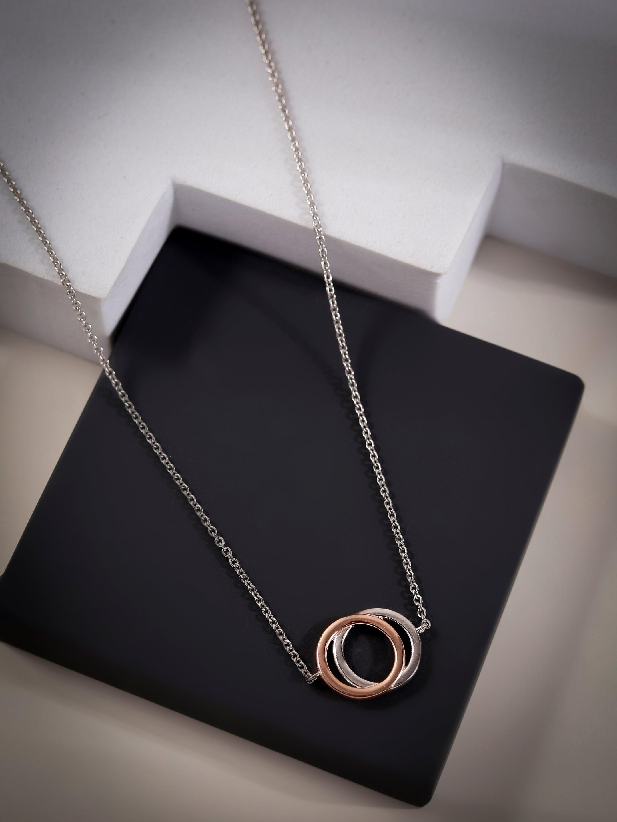 Dual Hoop Fusion Silver Necklace - Diavo Jewels