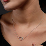 Dual Hoop Fusion Silver Necklace - Diavo Jewels