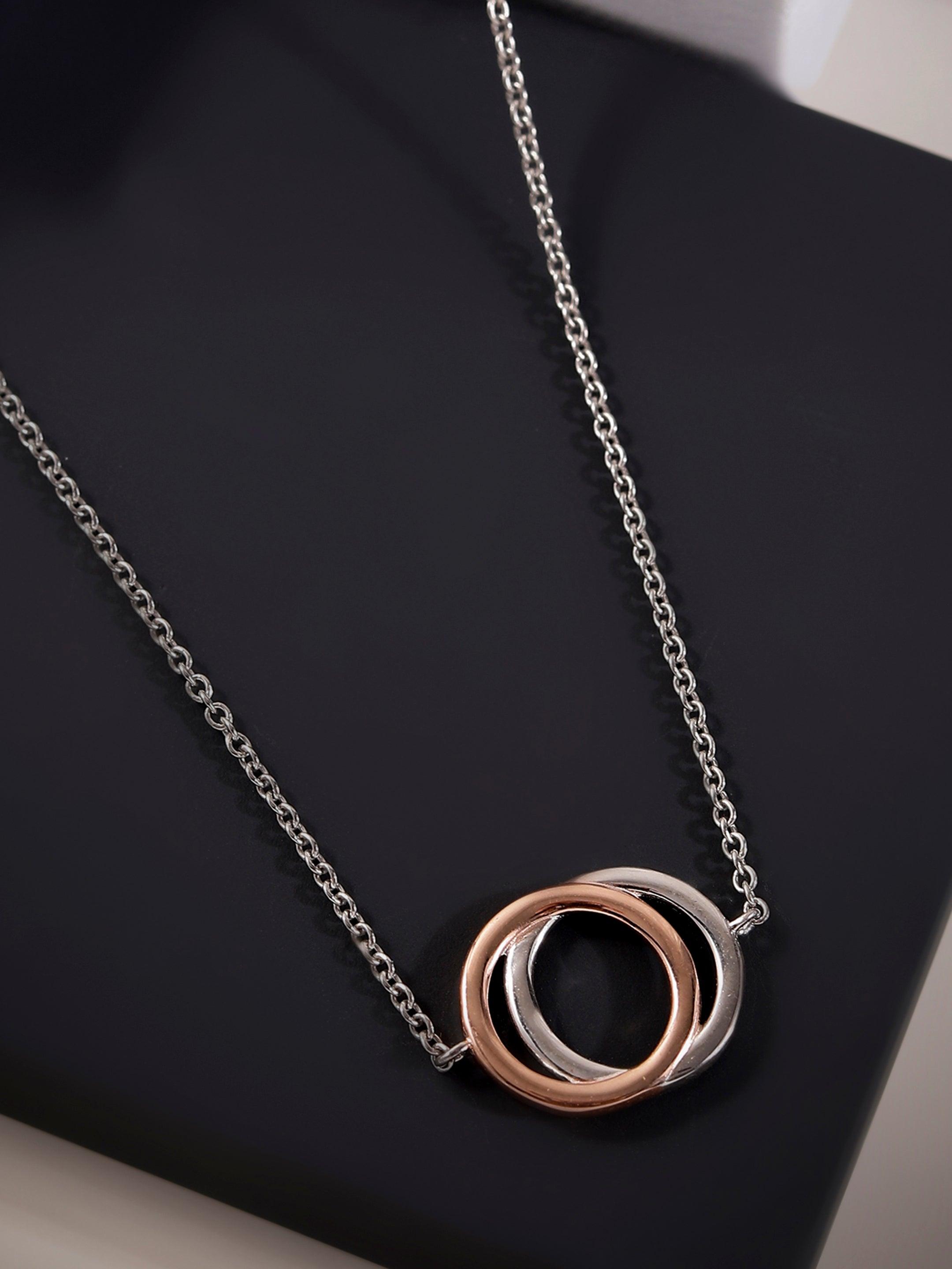 Dual Hoop Fusion Silver Necklace - Diavo Jewels