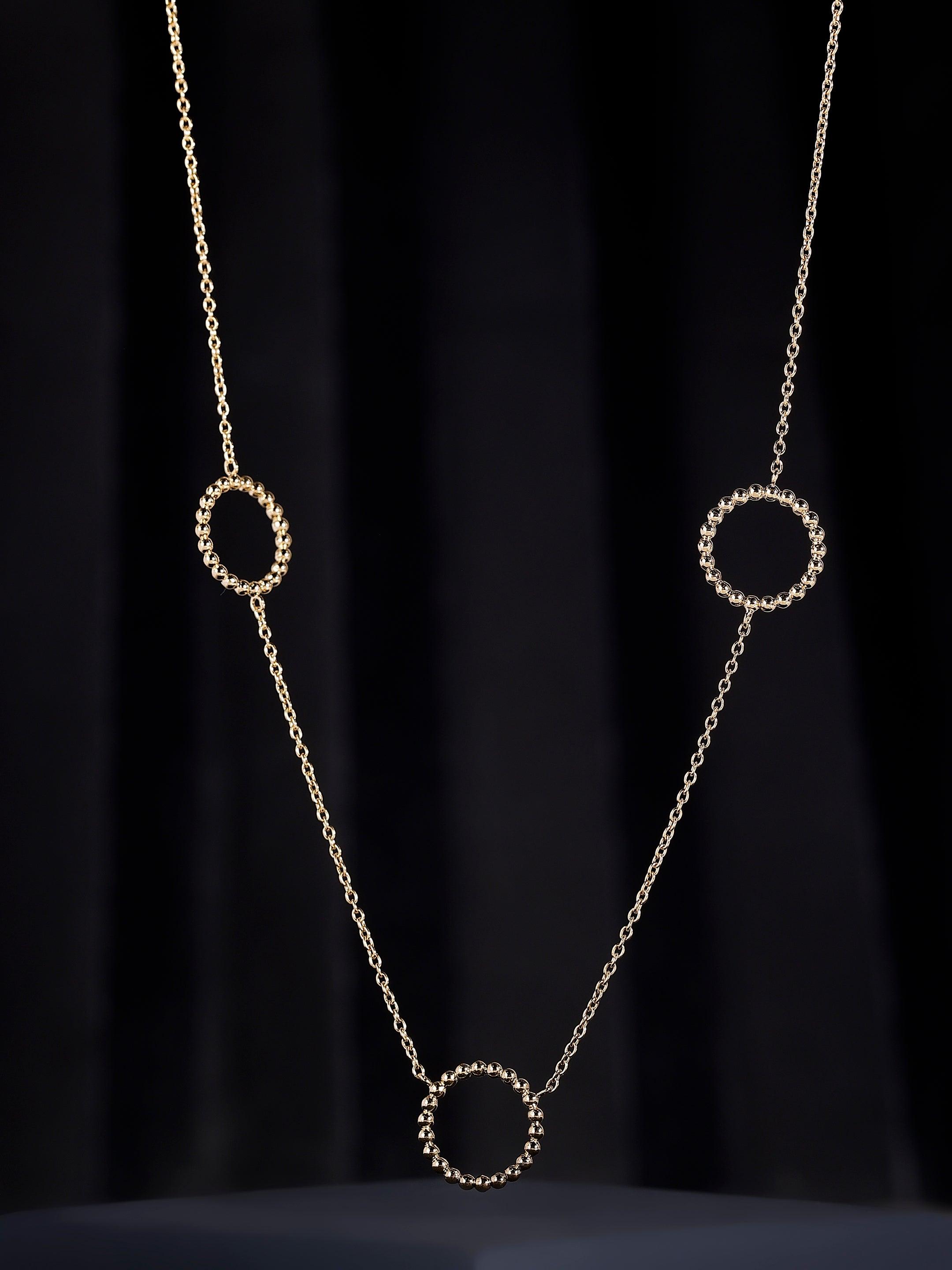 Sleek Trio of Loops Silver Necklace - Diavo Jewels