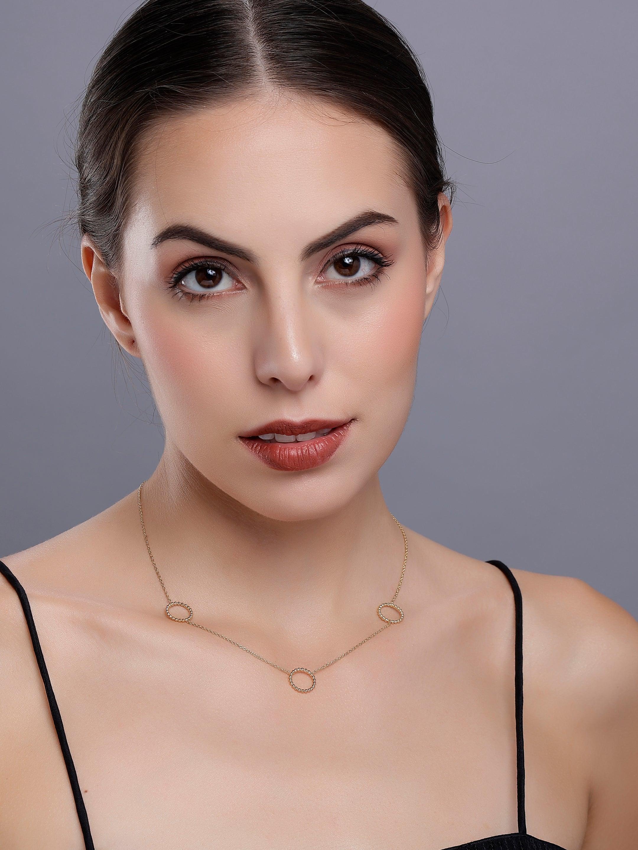 Sleek Trio of Loops Silver Necklace - Diavo Jewels