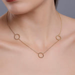 Sleek Trio of Loops Silver Necklace - Diavo Jewels