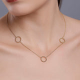 Sleek Trio of Loops Silver Necklace - Diavo Jewels