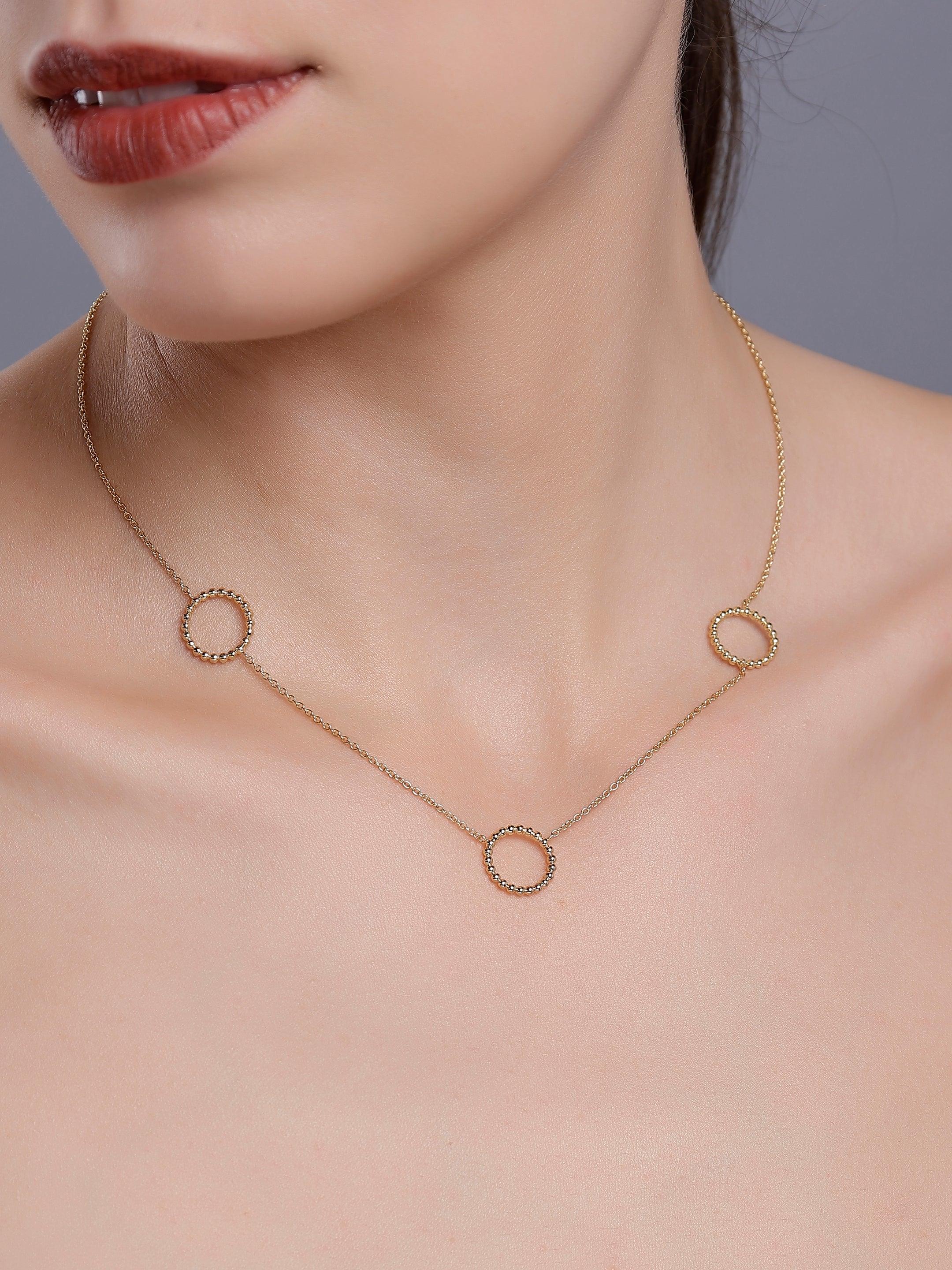 Sleek Trio of Loops Silver Necklace - Diavo Jewels