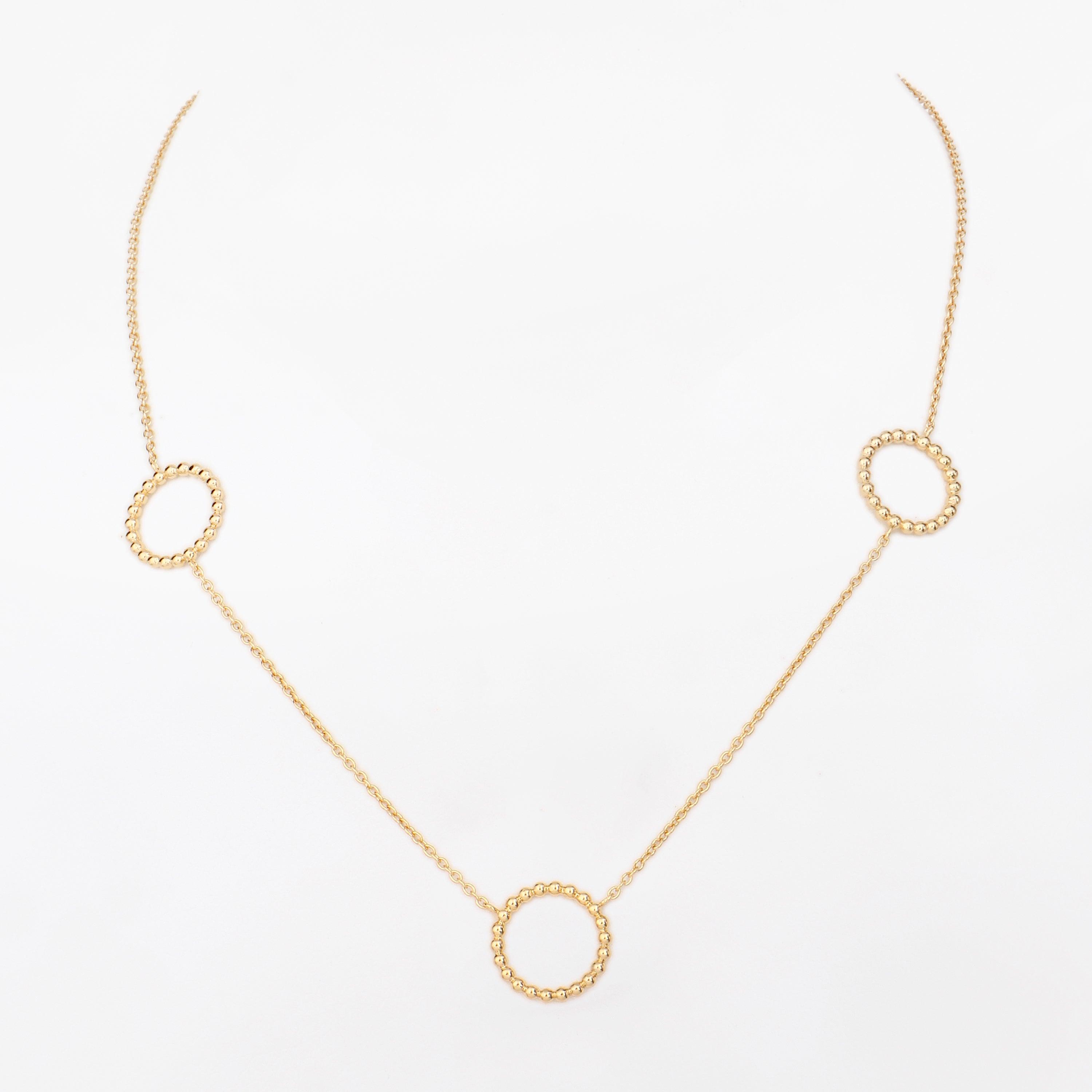 Sleek Trio of Loops Silver Necklace - Diavo Jewels