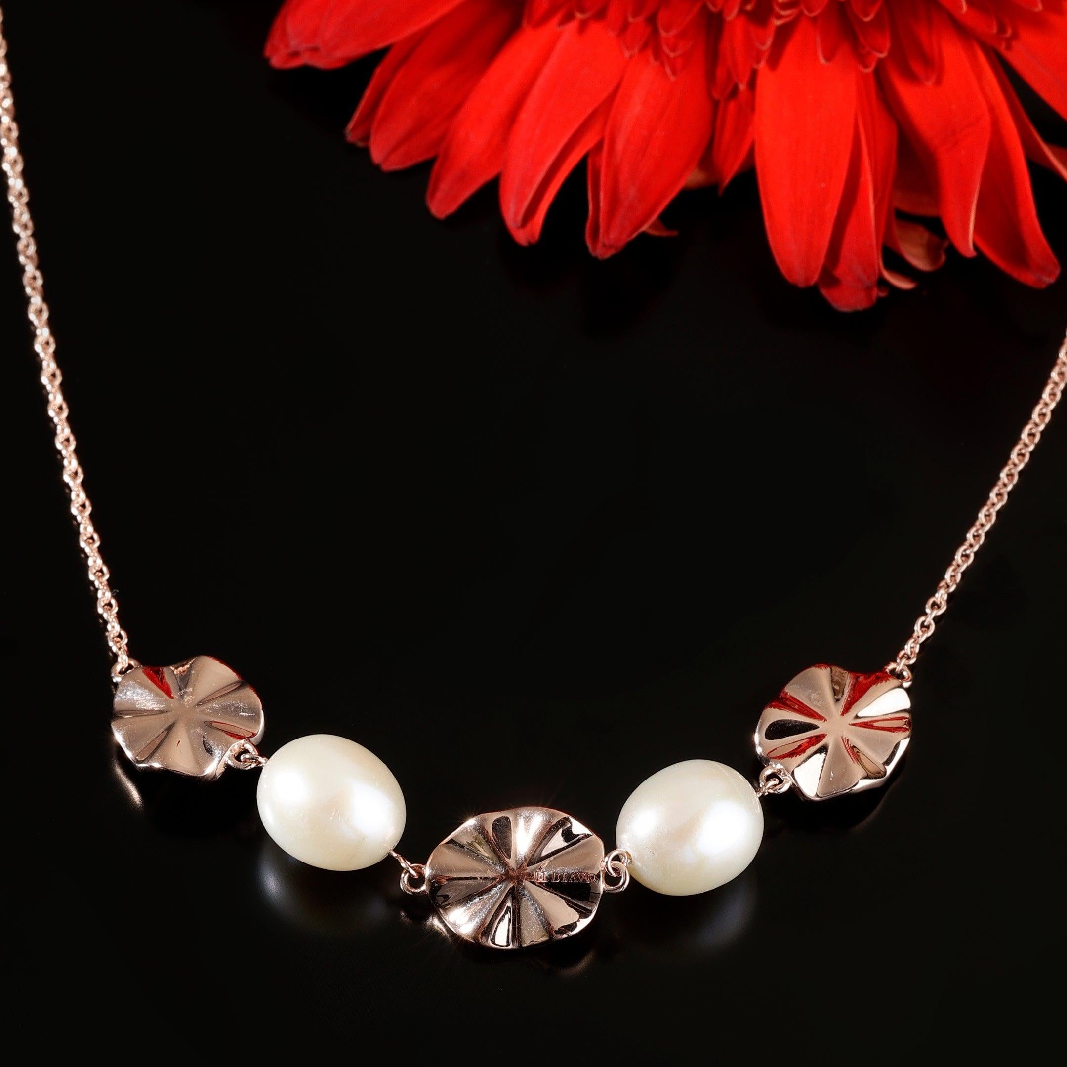 Rhapsody of Pearls Silver Necklace - Diavo Jewels