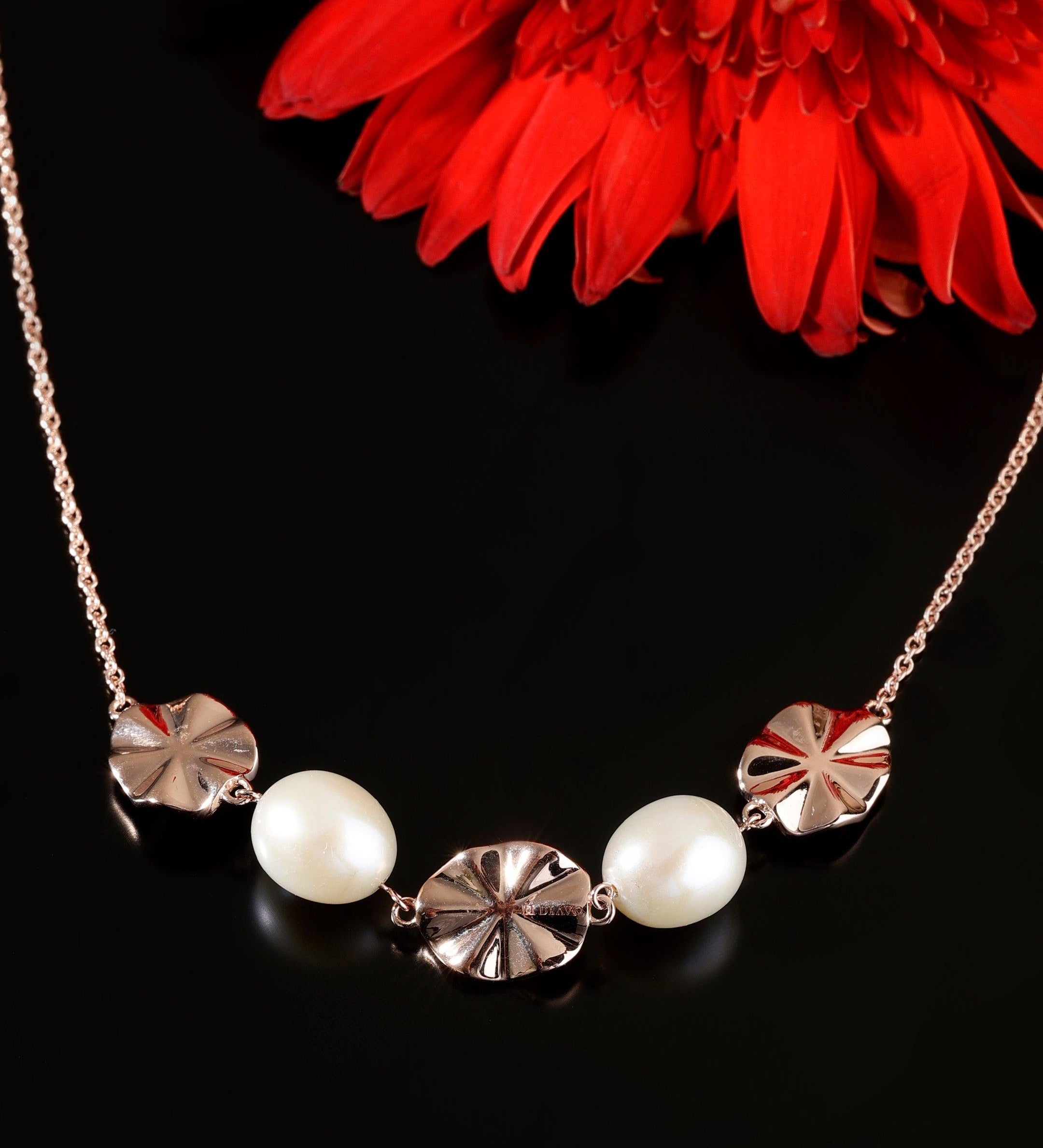 Rhapsody of Pearls Silver Necklace - Diavo Jewels