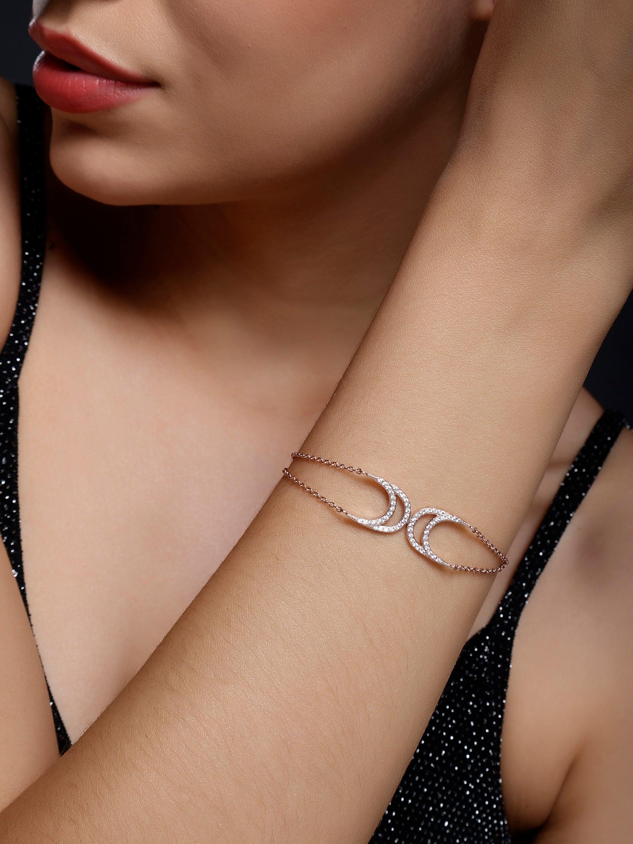 Moon to the Back Silver Bracelet - Diavo Jewels