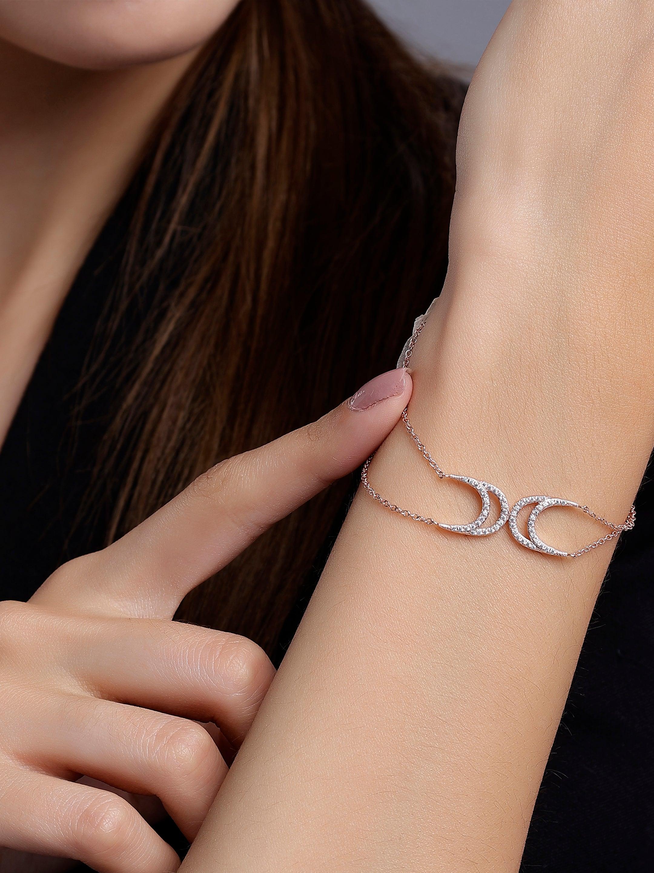 Moon to the Back Silver Bracelet - Diavo Jewels