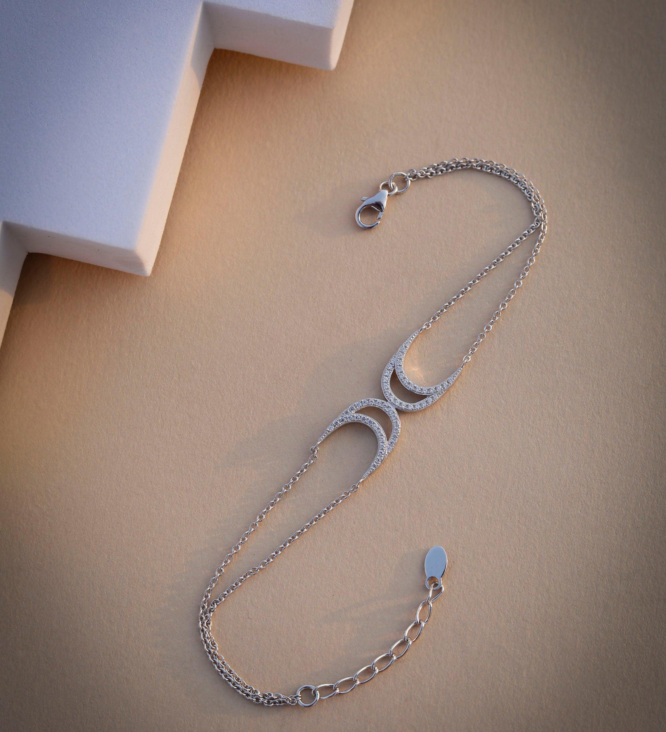 Zircon Moonlit Silver Bracelet - Diavo Jewels