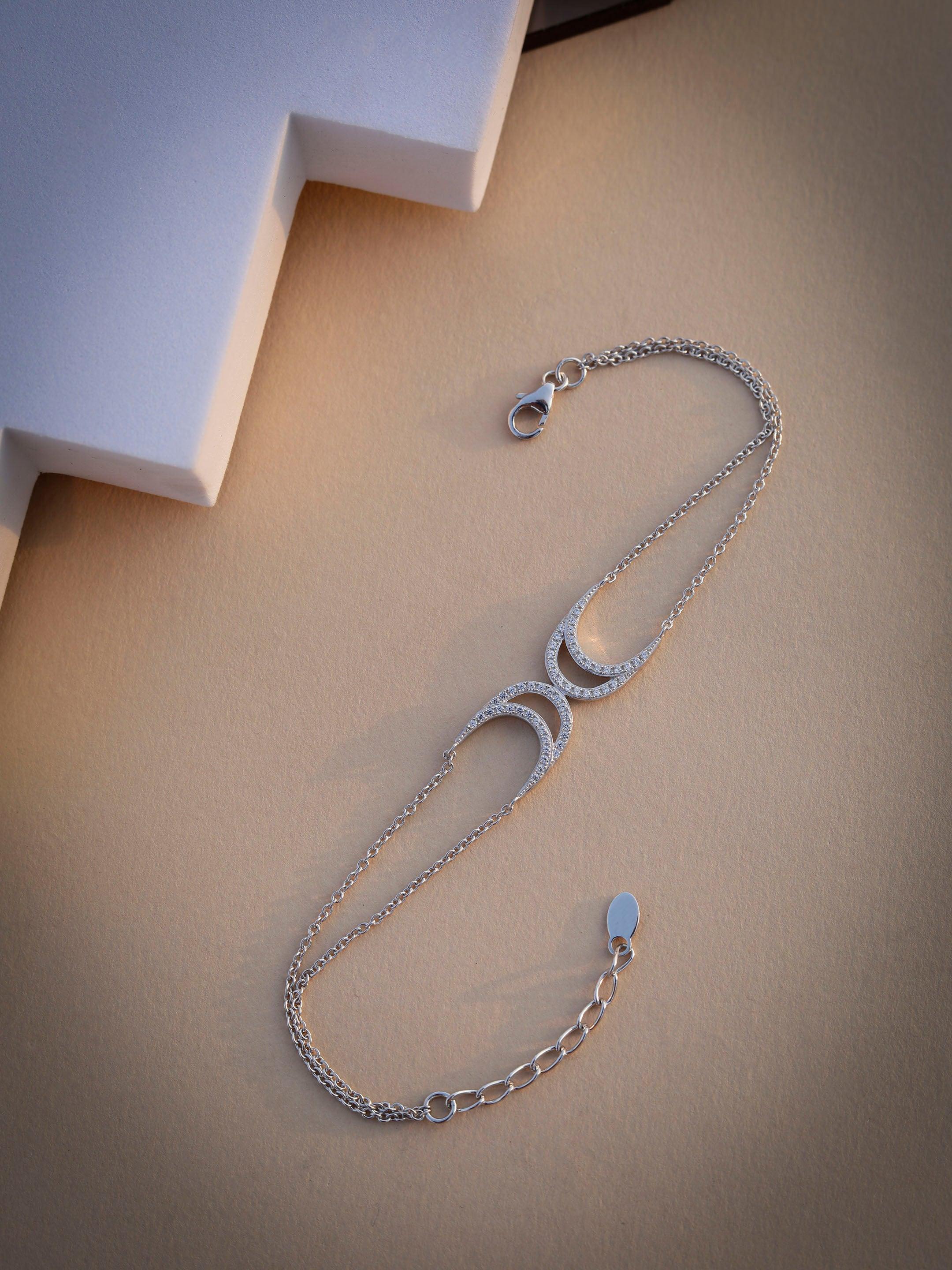 Zircon Moonlit Silver Bracelet - Diavo Jewels