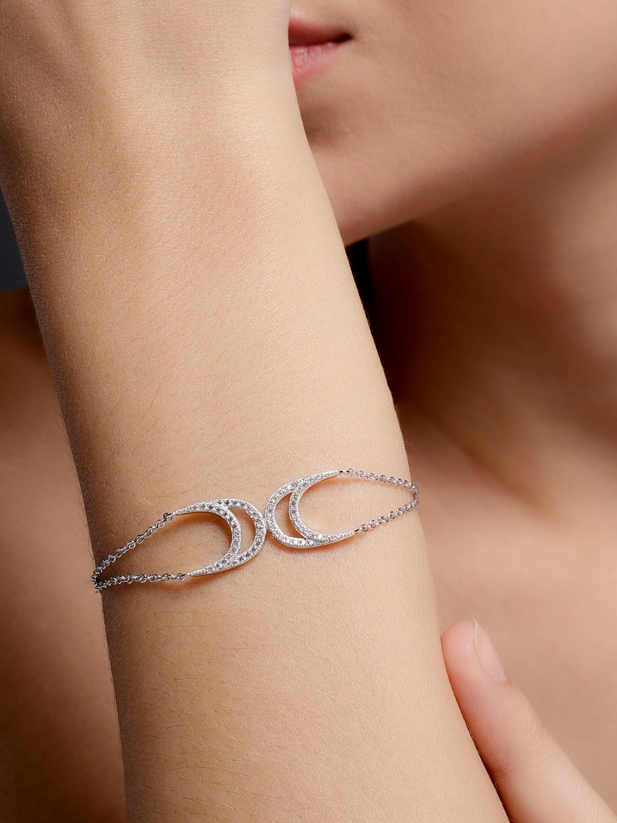 Zircon Moonlit Silver Bracelet - Diavo Jewels