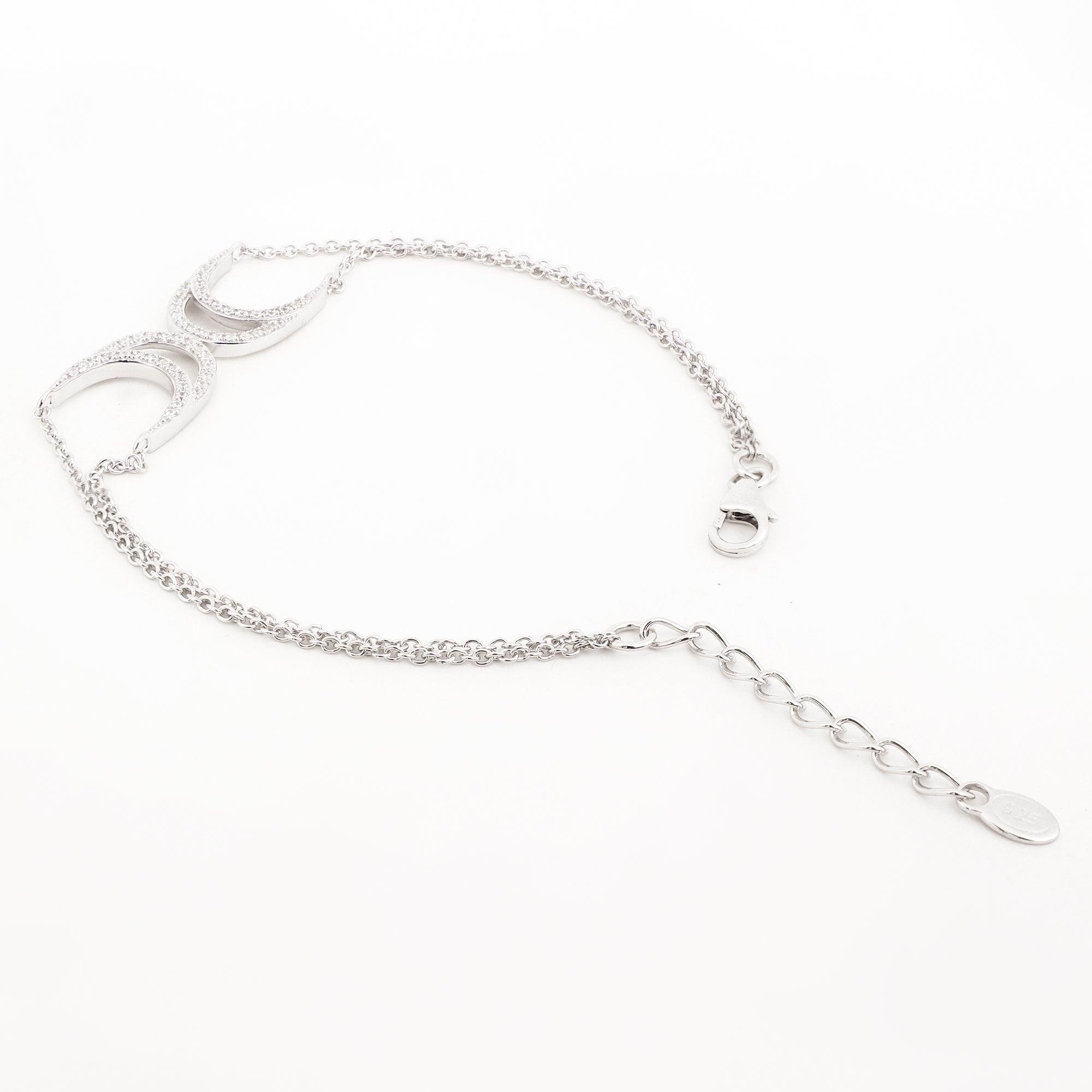 Zircon Moonlit Silver Bracelet - Diavo Jewels