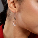 Crescent Moon Drops Silver Earrings - Diavo Jewels