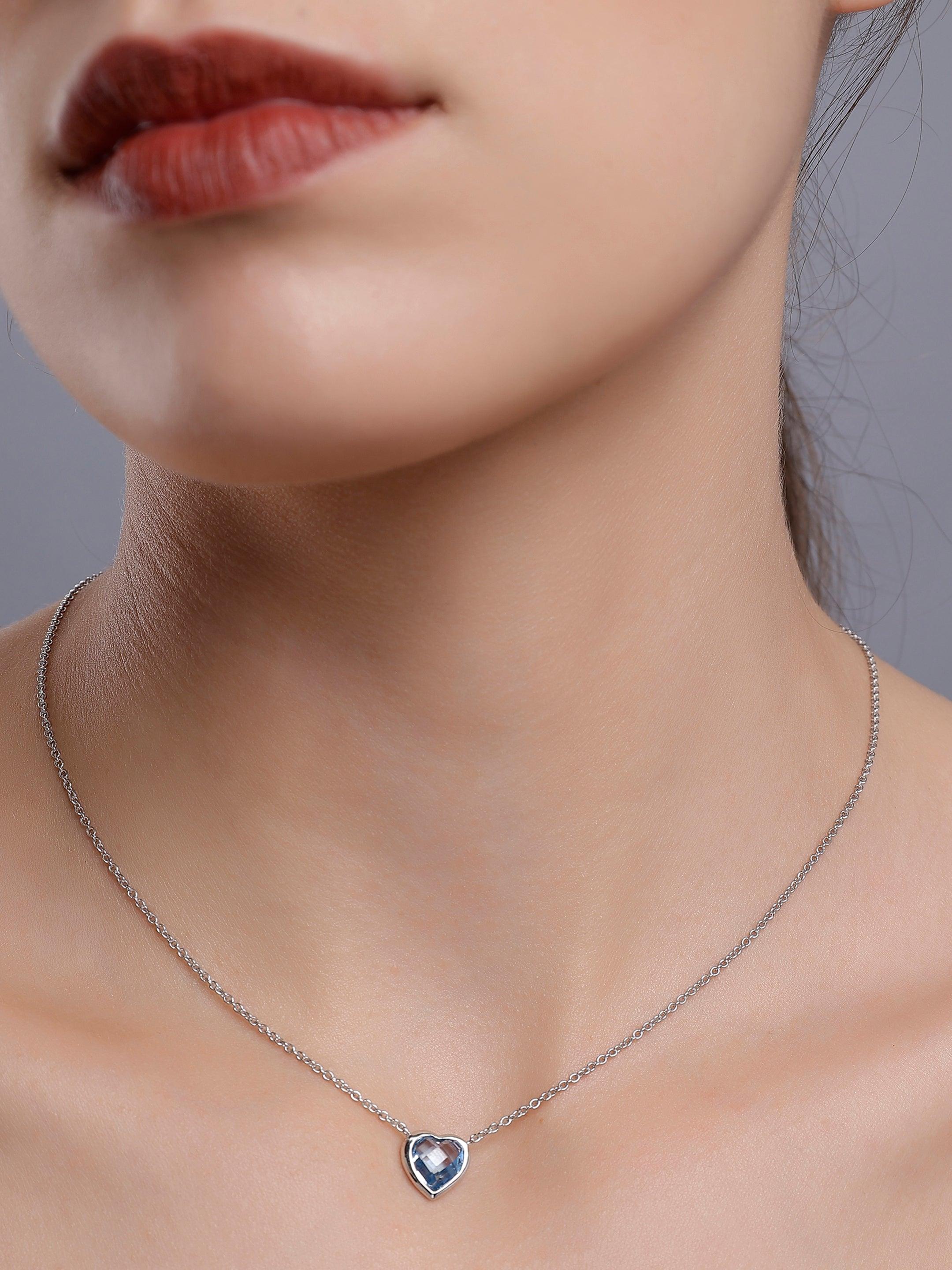 Whispers of Love: Heart-Shaped Silver Necklace - Diavo Jewels