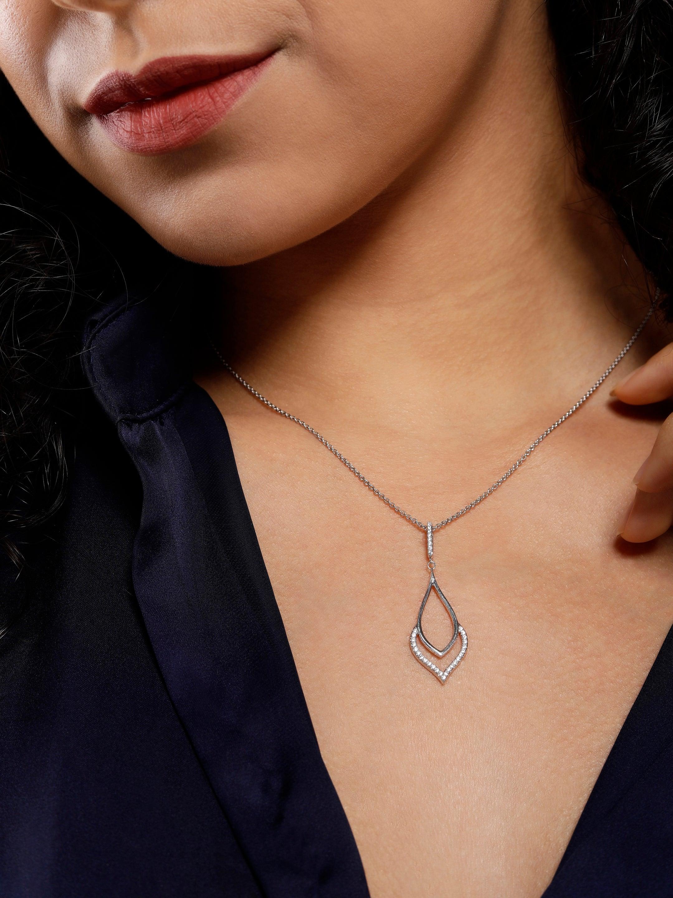 Shimmering Silhouette Silver Necklace - Diavo Jewels