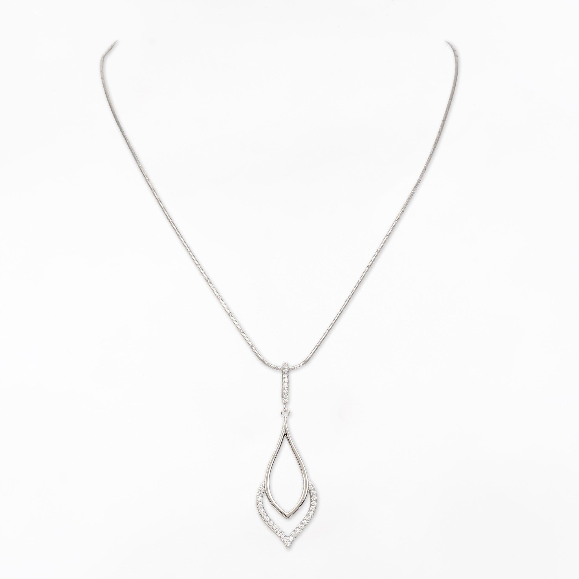 Shimmering Silhouette Silver Necklace - Diavo Jewels