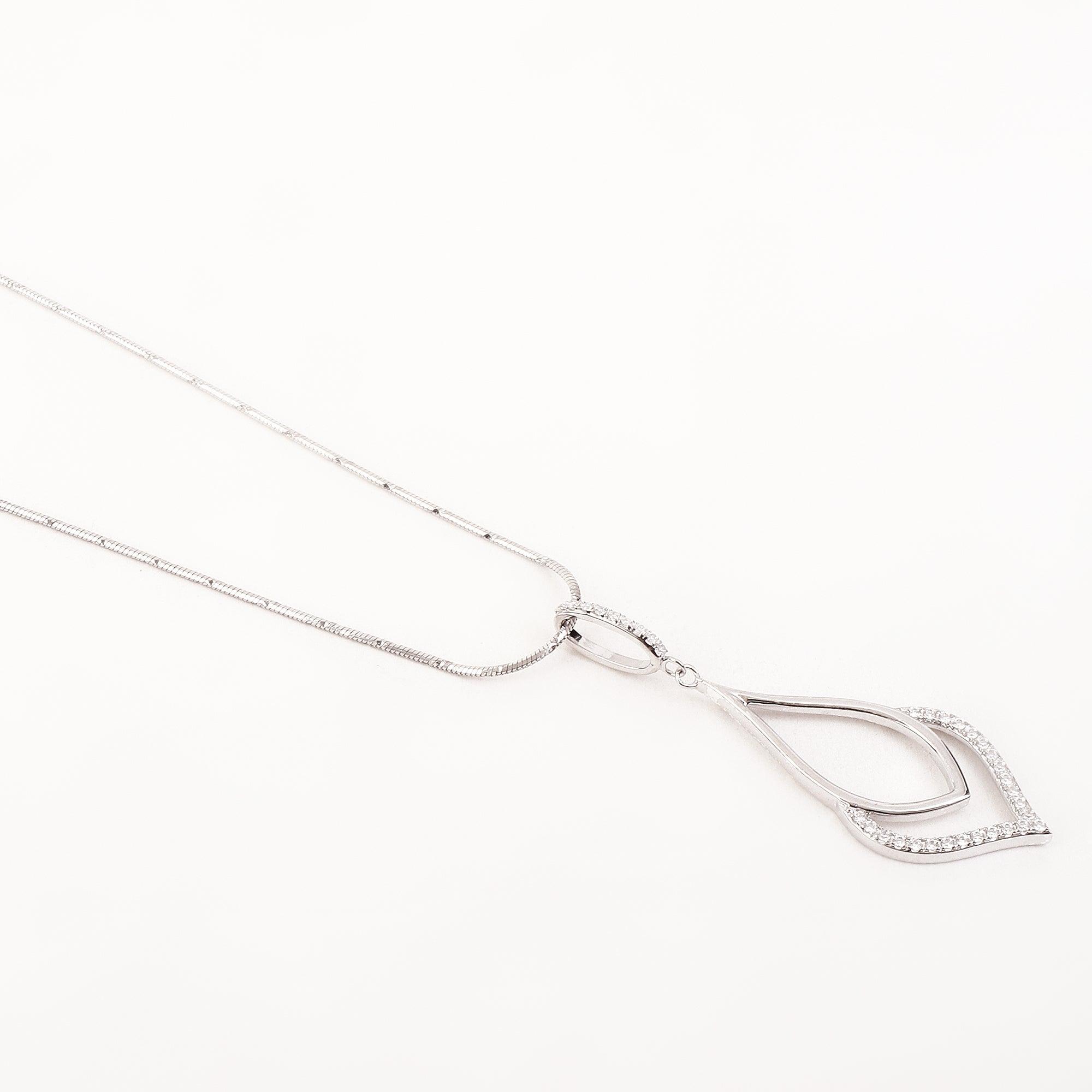 Shimmering Silhouette Silver Necklace - Diavo Jewels