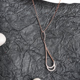 Crescent Moon Drop Silver Necklace - Diavo Jewels