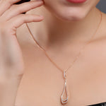 Crescent Moon Drop Silver Necklace - Diavo Jewels