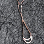 Crescent Moon Drop Silver Necklace - Diavo Jewels