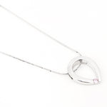 Pink Droplet Silver Necklace - Diavo Jewels