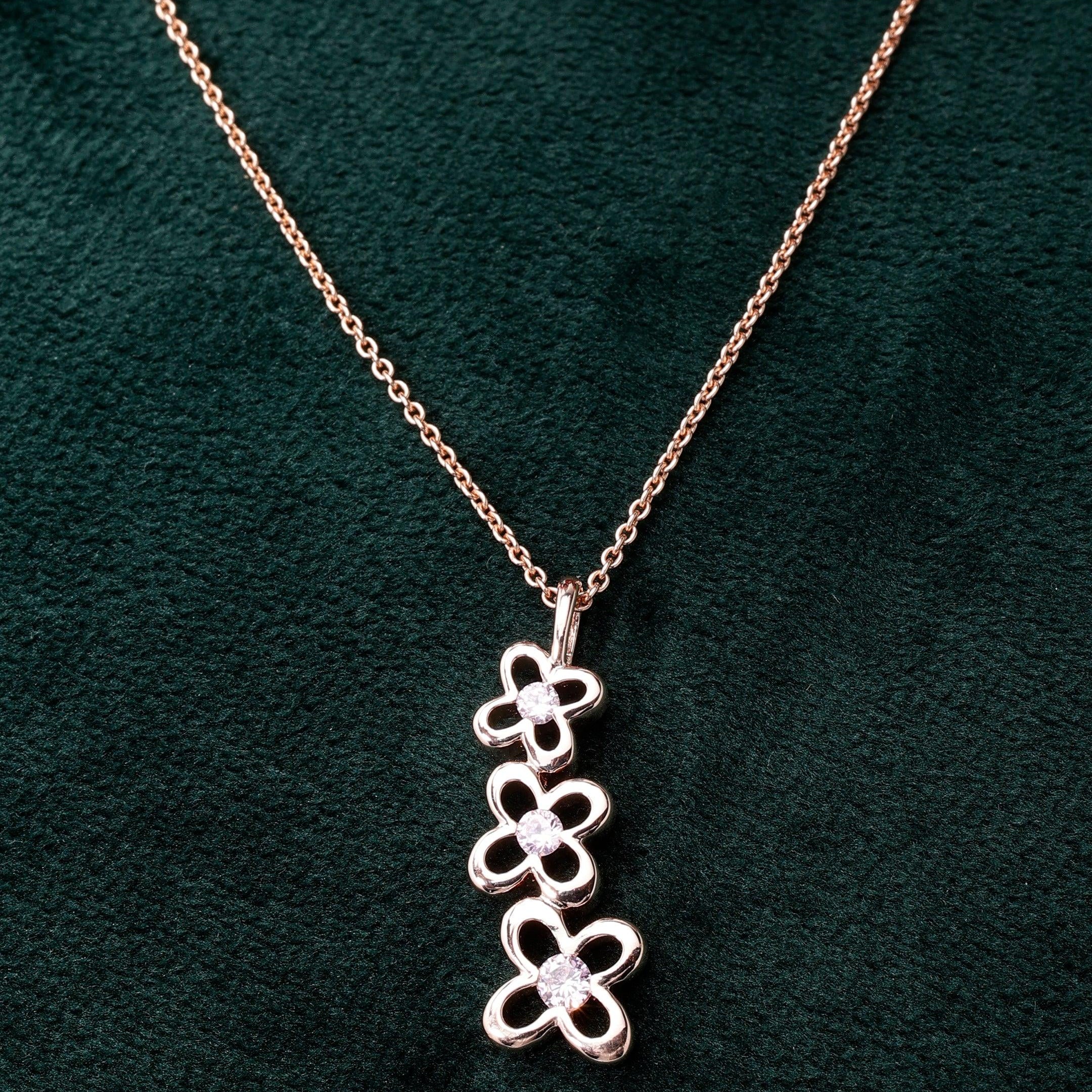 Trio Clover Sterling Silver Necklace - Diavo Jewels