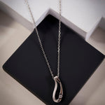 Charming Crescent Silver Necklace - Diavo Jewels