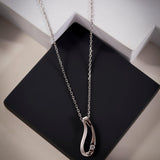 Charming Crescent Silver Necklace - Diavo Jewels