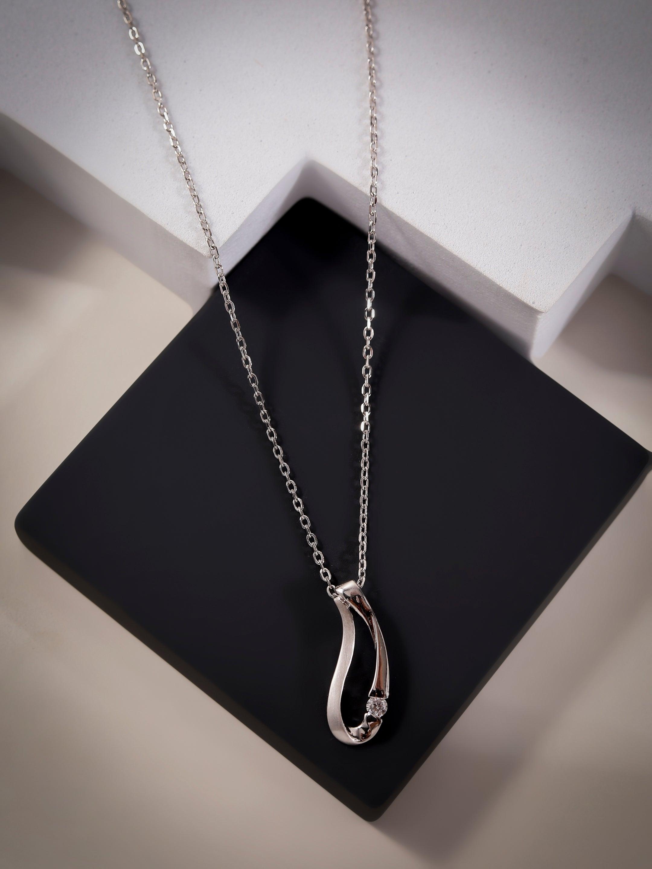 Charming Crescent Silver Necklace - Diavo Jewels