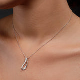 Charming Crescent Silver Necklace - Diavo Jewels